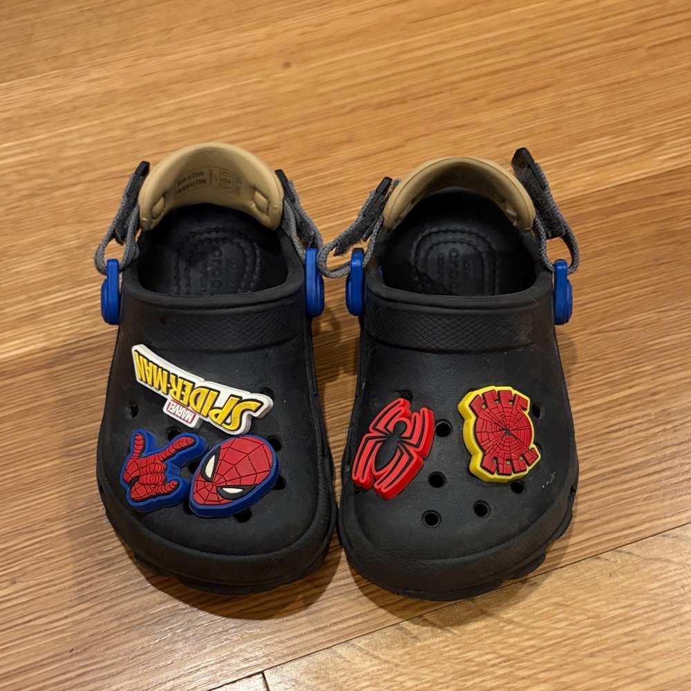 Kids Spider-Man Black Crocs